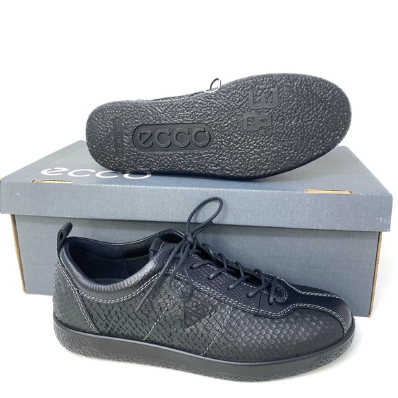 🌸 SALE 🌸 ECCO Soft 1 Leather Black Noir W AUTHENTIC Size 8-8.5 400503 81001 - Picture 2 of 7